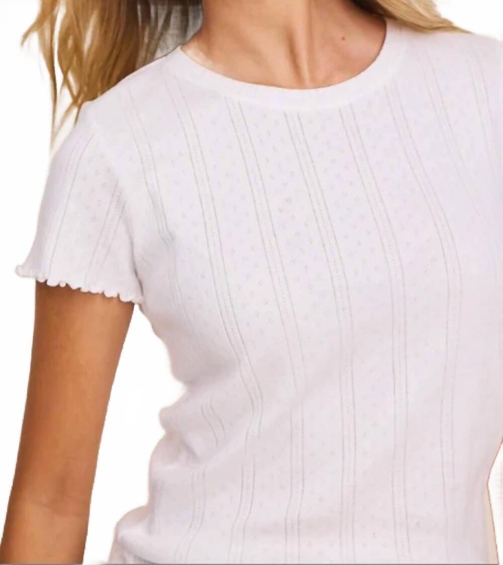 NEW NIC + ZOE pointelle rib georgia tee in paper white